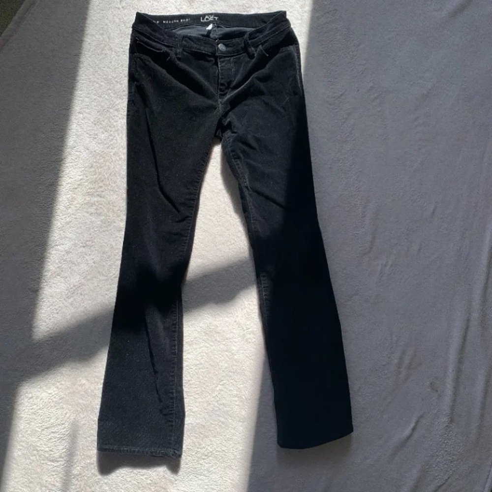 ann taylor loft velvet low rise flare jeans 27/4p